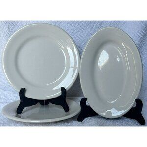 Buffalo China 2 Dessert Plates 6 5/8” And 1 Oval Plate 4 3/4” x 7 1/8” Vtg 1960s